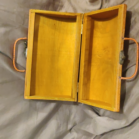 Vintage Moroccan Boho Box Bag Purse.  Wood Rattan and Willow Handbag - Picture 5 of 6